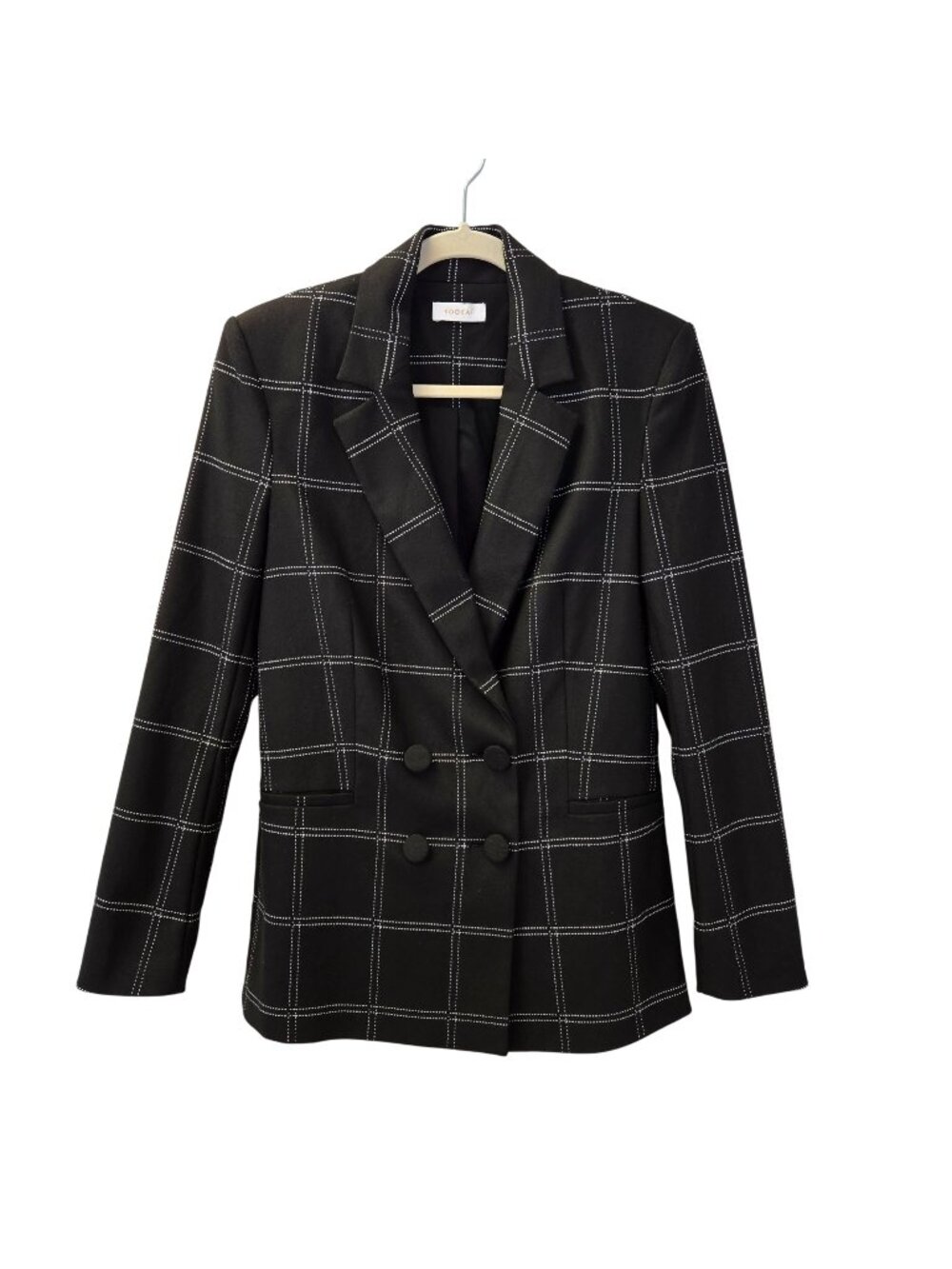 Kookai Plaid Double Breasted Blazer Jacket Size EU 38/US Small